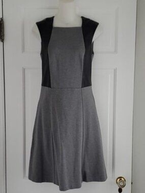 NWT, A/X ARMANI EXCHANGE Faux Leather Trim Gray Dress - Small